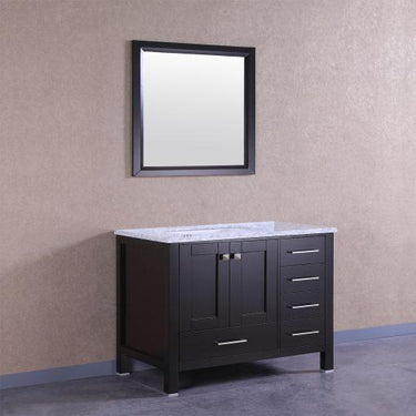 Totti Shaker 36″ Transitional Bathroom Vanity with White Carrera Countertop Vanity Eviva